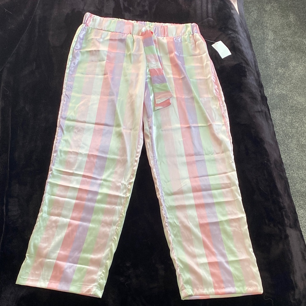 Women's Pastel Striped Pajama Pants